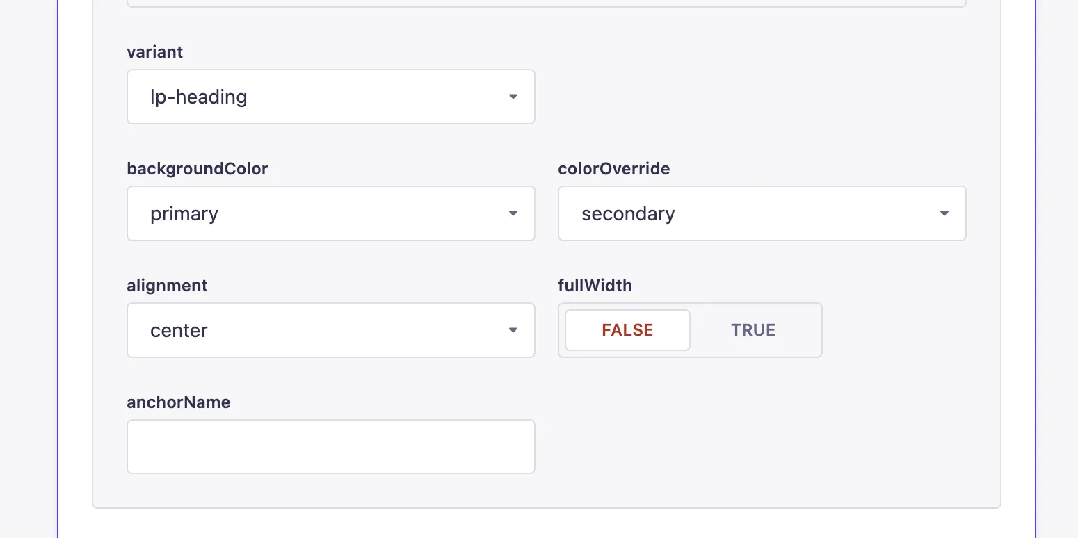 Strapi interface for custom blocks