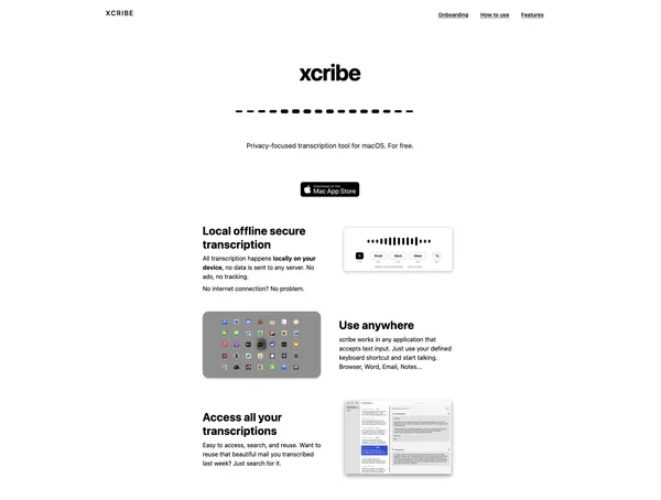 xcribe main launcher interface